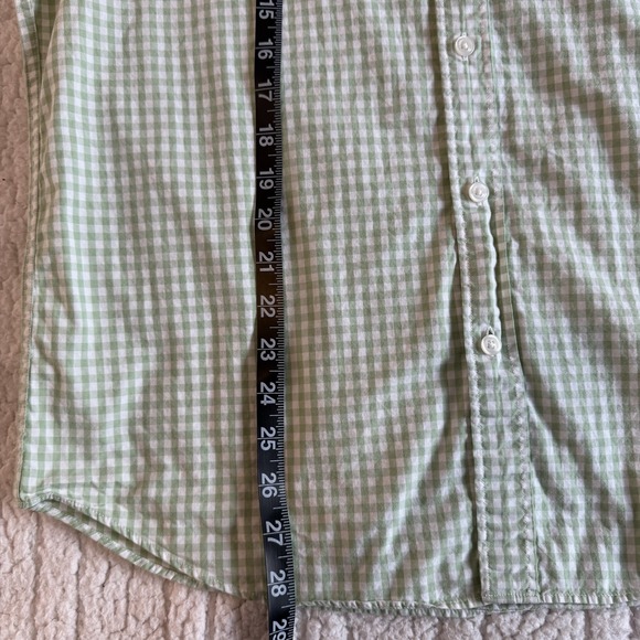 J Crew Shirt Mens Large Green White Gingham Check Button Down Casual Cotton - Picture 8 of 8